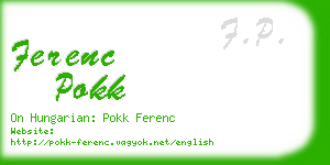 ferenc pokk business card